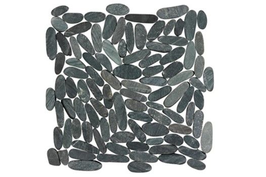 Terre d'Azur Black sumatra sliced kiezel mozaiek 30x30