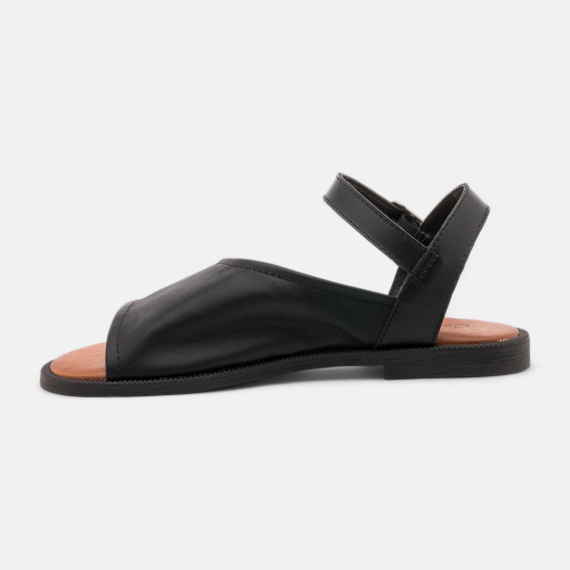 Sandales Femme en cuir noir