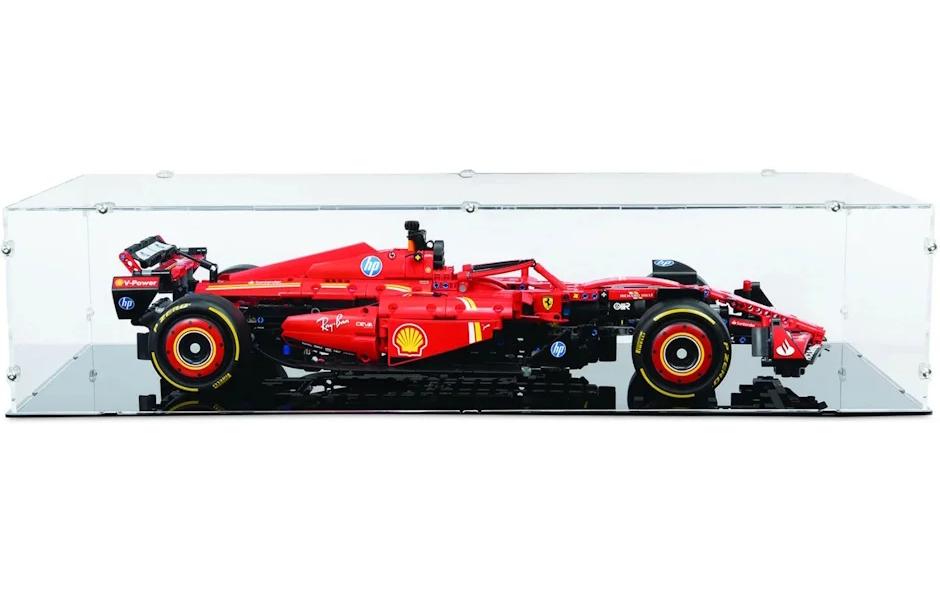 Acryl-Display für Ferrari SF-24 F1 120229<br>Acryl-Display mit schwarzem Boden für das Lego-Rennauto 42207