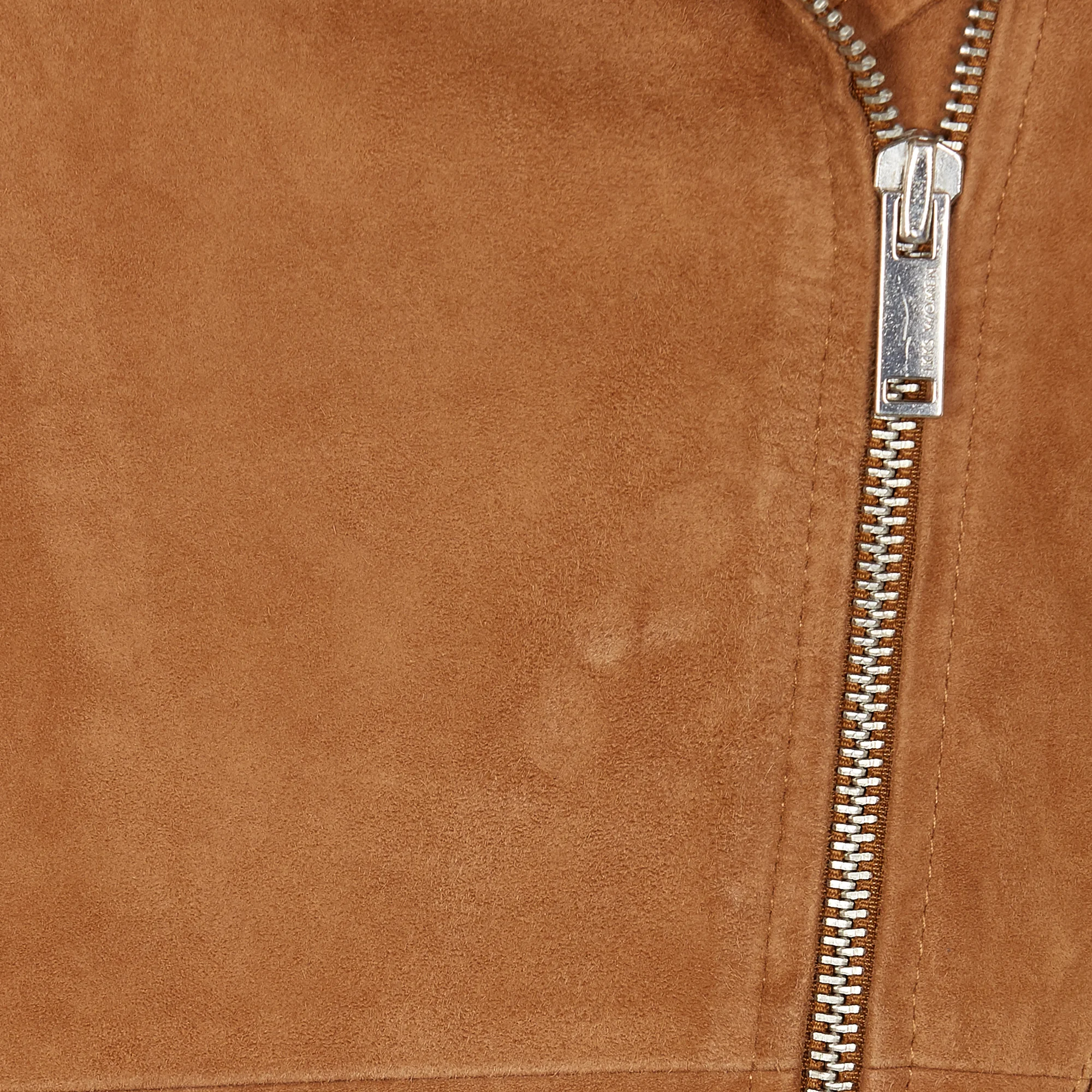 Blouson zippé en cuir | Marron