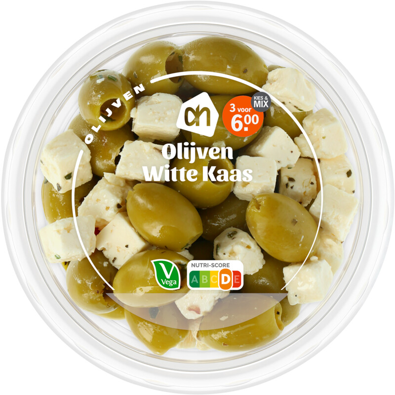 AH Groene olijven met witte kaas