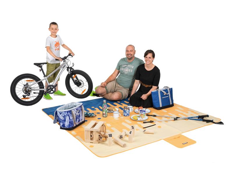 KOOR Picknickdecke Gelato-Arancia 200 x 200 cm Modische Picknick-Decke in sommerlichen Trendfarben