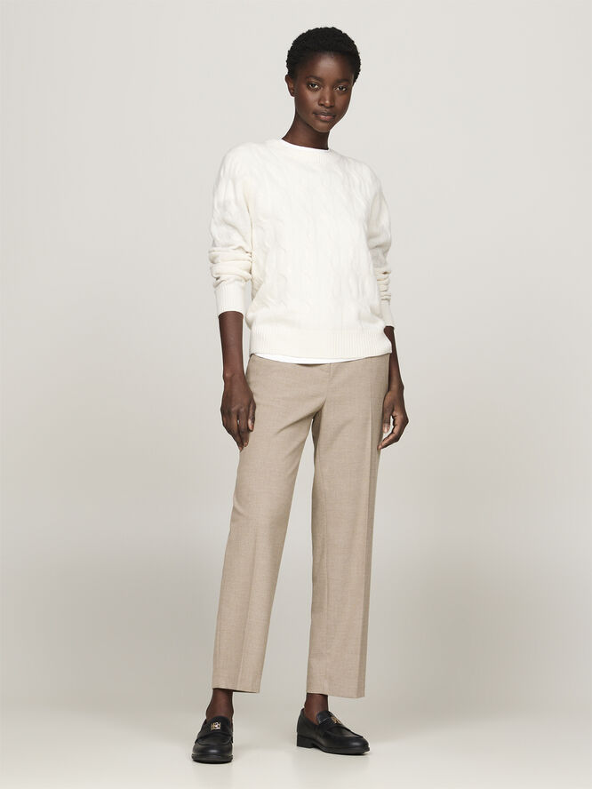 Tommy Hilfiger FLANNEL SLIM STRAIGHT PANT Classic beige heather