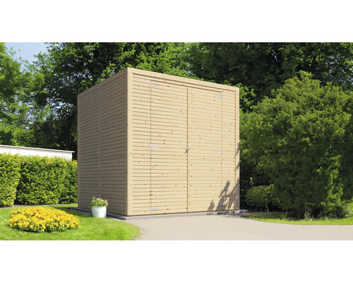 Bertilo Cubico 3 Fineline Rhombus profiel tuinhuis, 207 x 211 cm, naturel