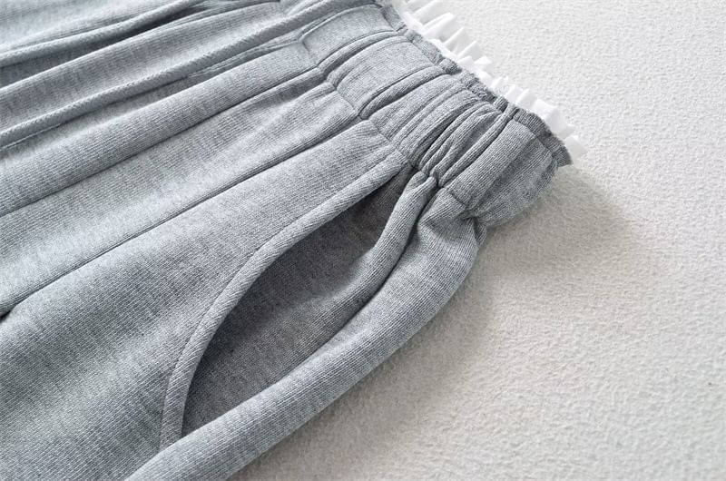 Larlige - Tweedelige joggingbroek met trekkoord en wijde pijpen