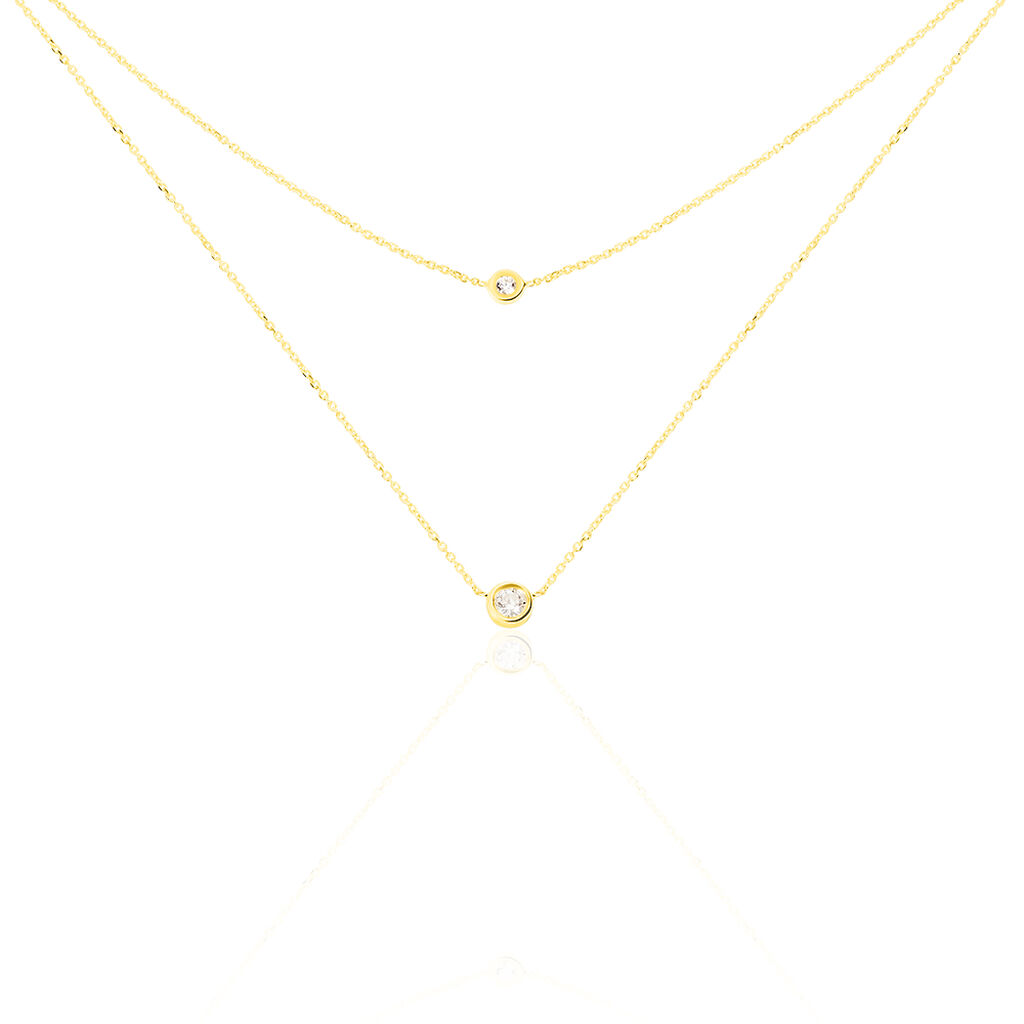 Collier Virguinia Or Jaune Oxyde De Zirconium