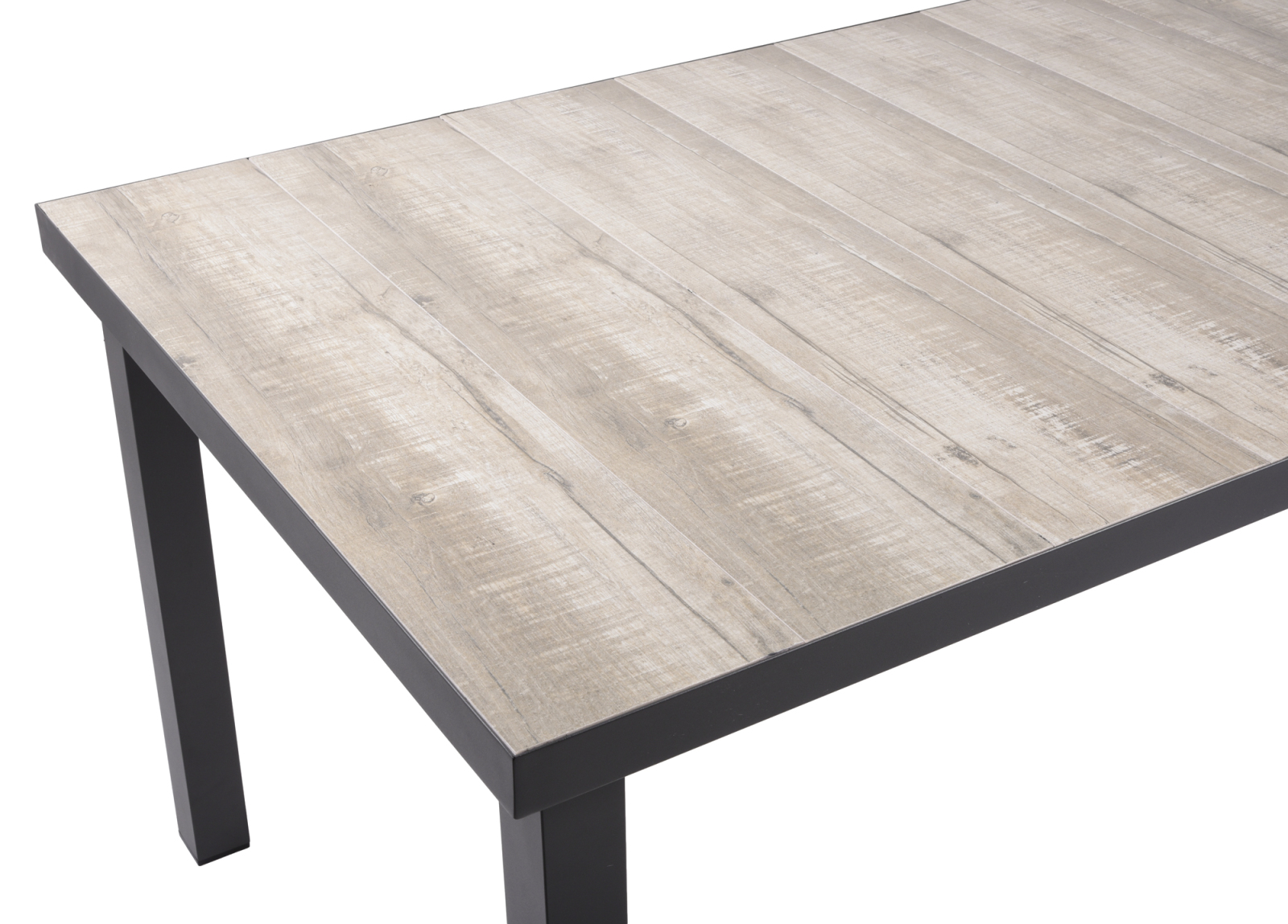7-teilige Tischgruppe RANA - grau - Aluminium - Keramik