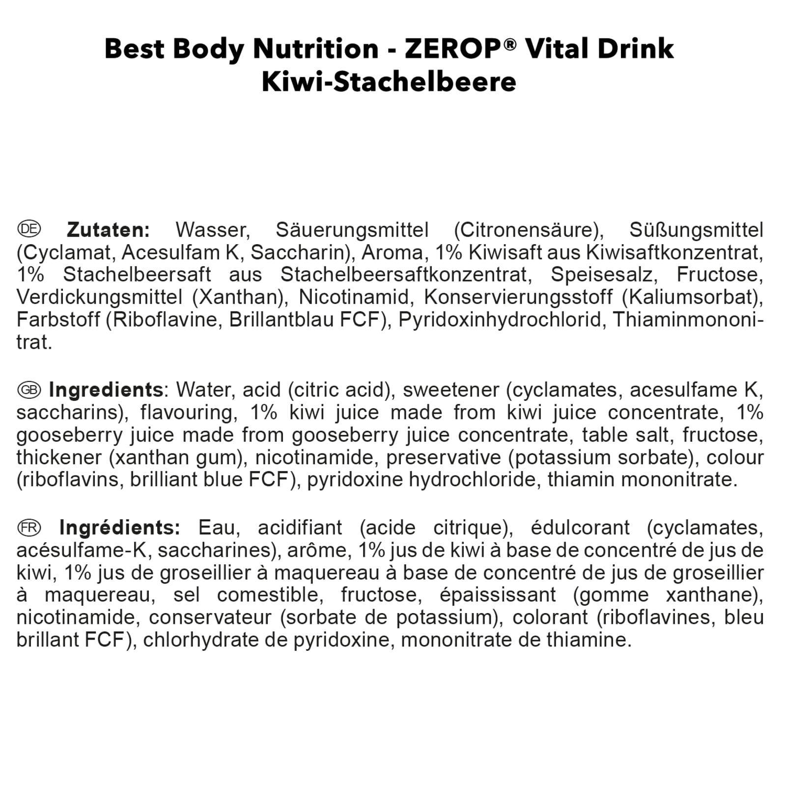 Vital Drink Konzentrat - 1000ml - Kiwi Gooseberry