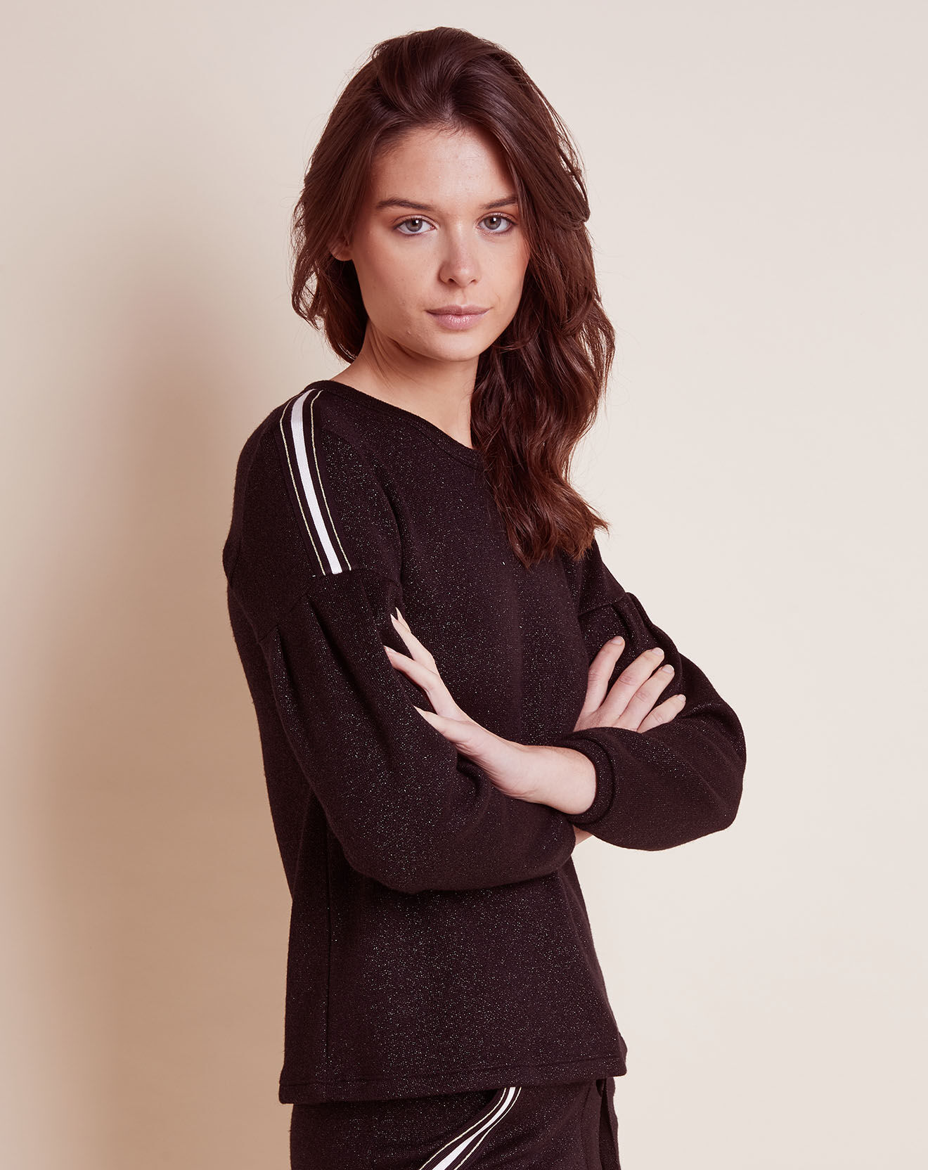 Le Chat Sweat Maille Love noir