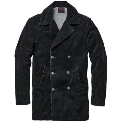 Herren-Kabanjacke Cord, Schwarz