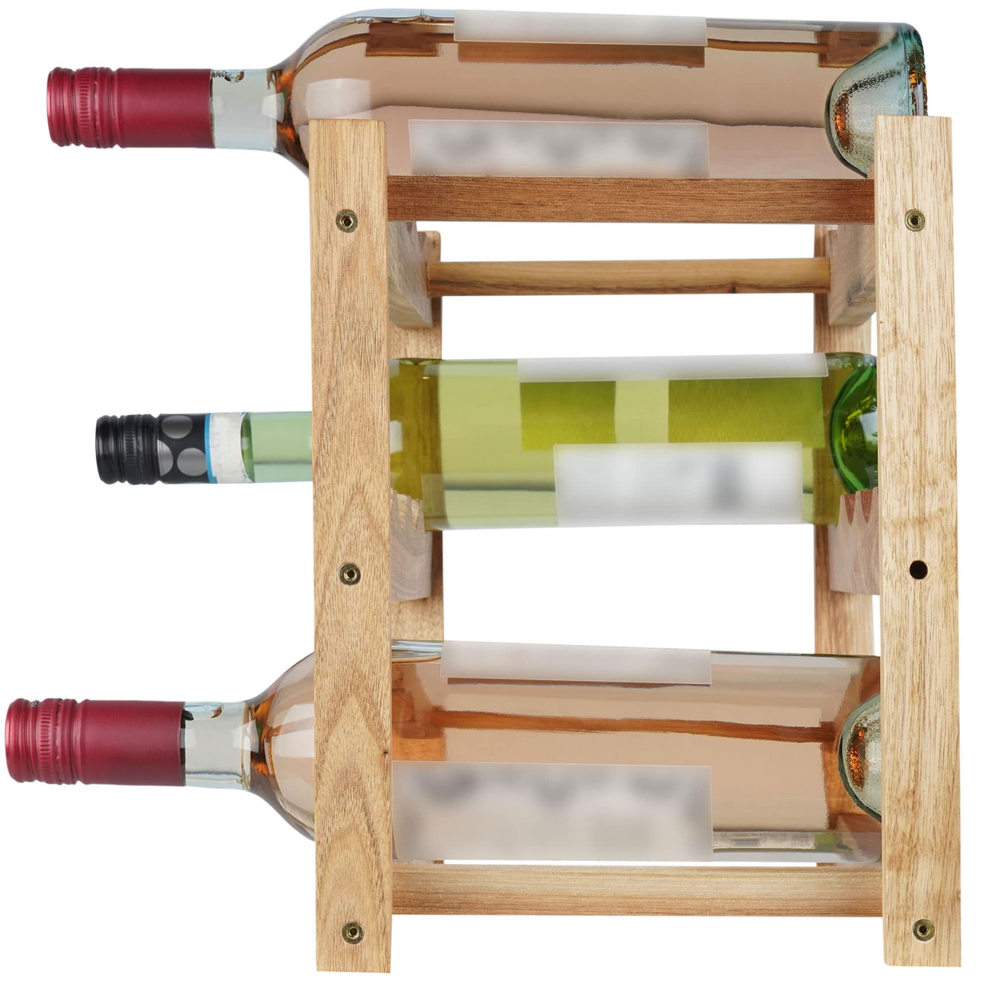 CLP Weinregal Morena I Stabiles Flaschenregal Aus Holz I Halterung Für 12 Flaschen