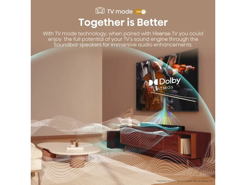 Hisense HS3100 - Lydbarsystem - til TV - 3.1.kanal - trådløs - Bluetooth