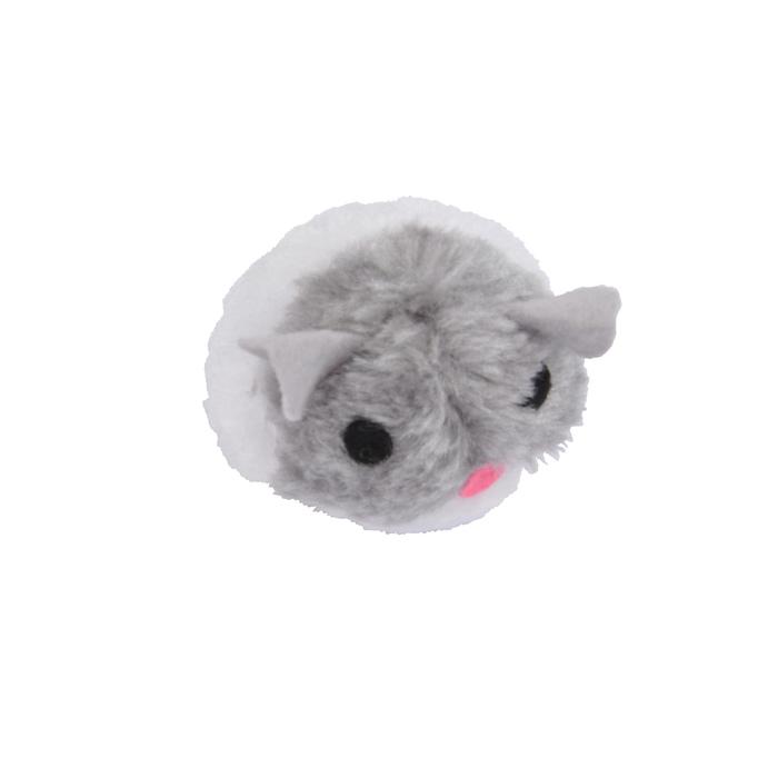 JOUET PELUCHE MECANIQUE SOURIS 5CM GRIS