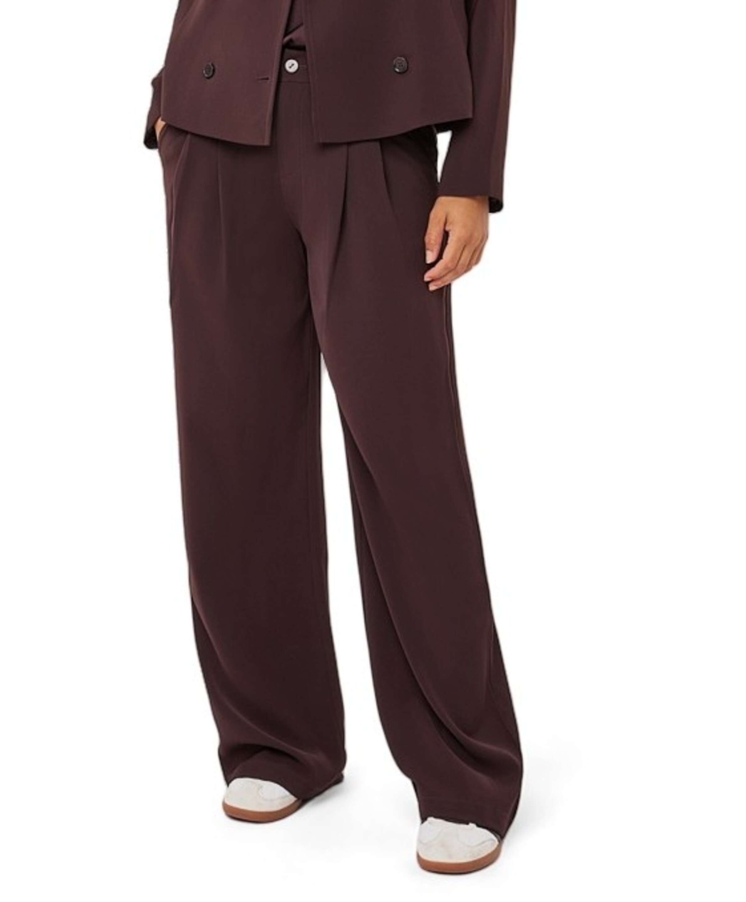 EsQualo Wide leg dames broek bruin