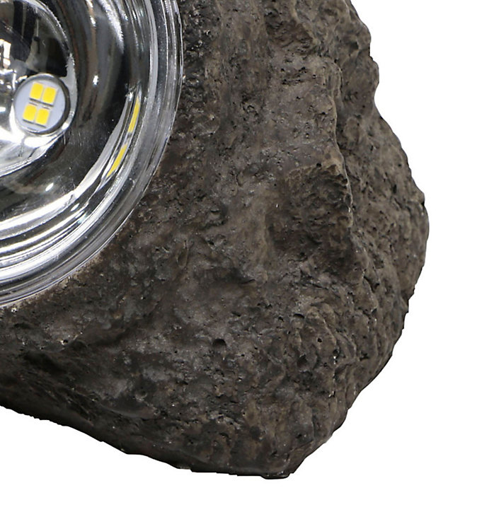 Lampe à poser galet LED solaire gris IP44