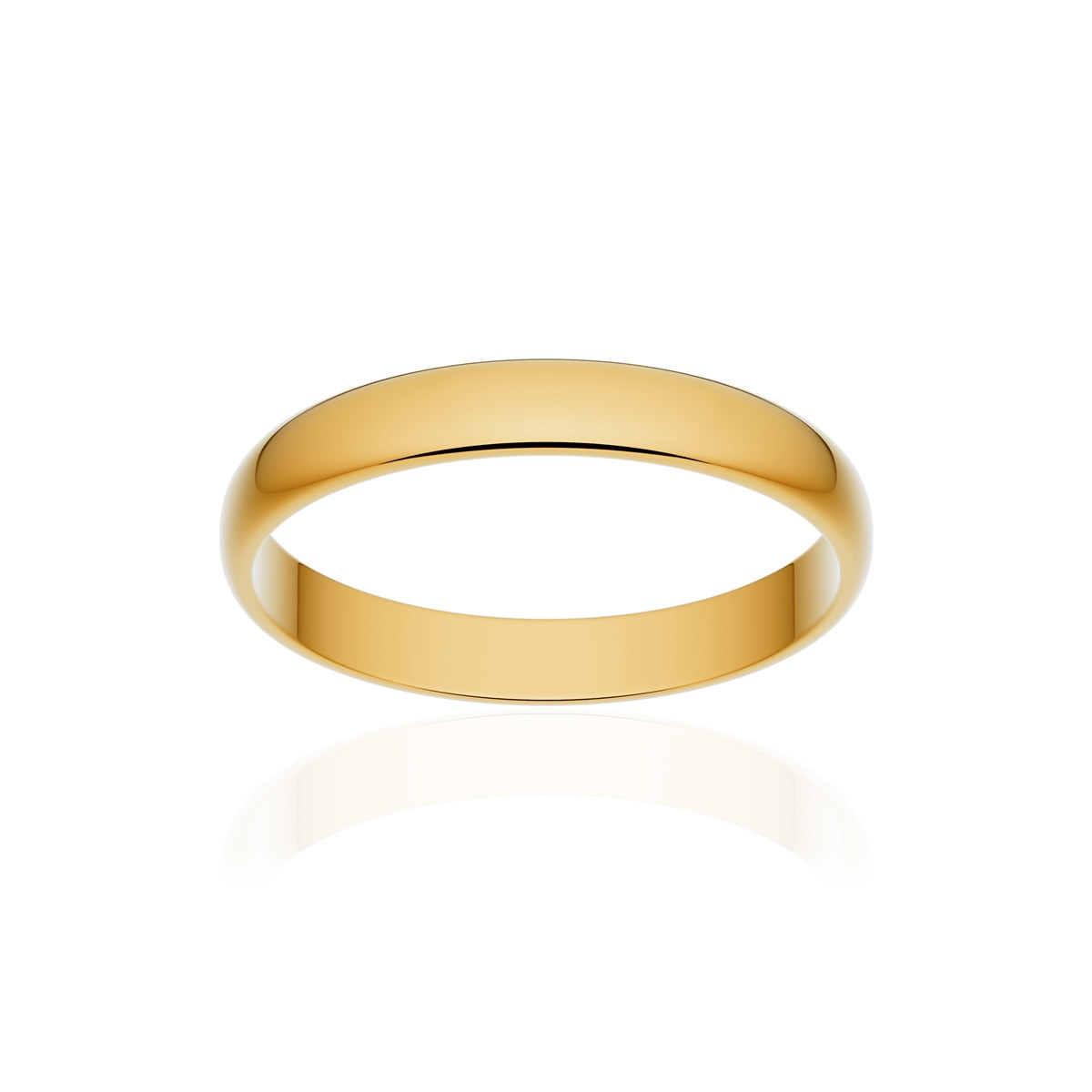 Alliance or 375 jaune poli demi-jonc 3mm
