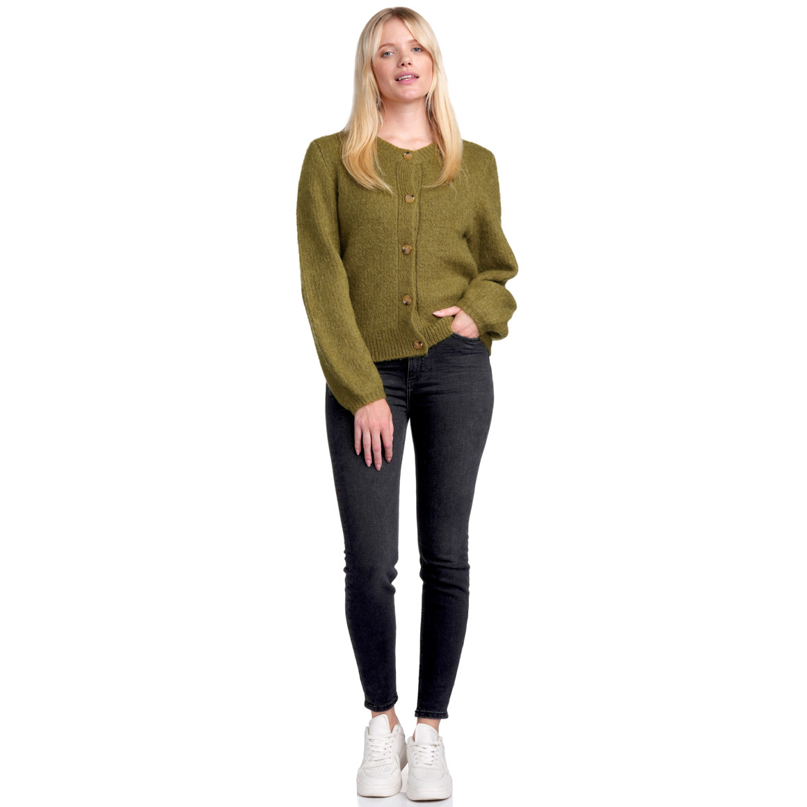 Jonas Nielsen Damen Skinny Jeans mit Used-Waschung dunkelgrau