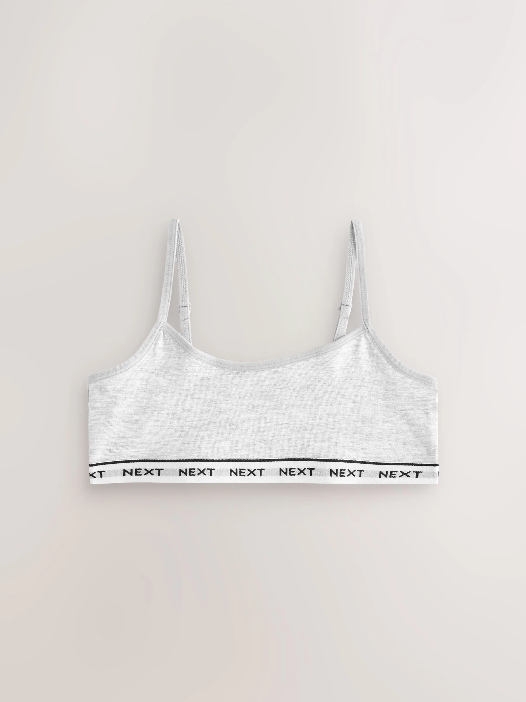 Zwart/wit/grijs - Set van 7 crop tops met bandjes (5 - 16 jr)