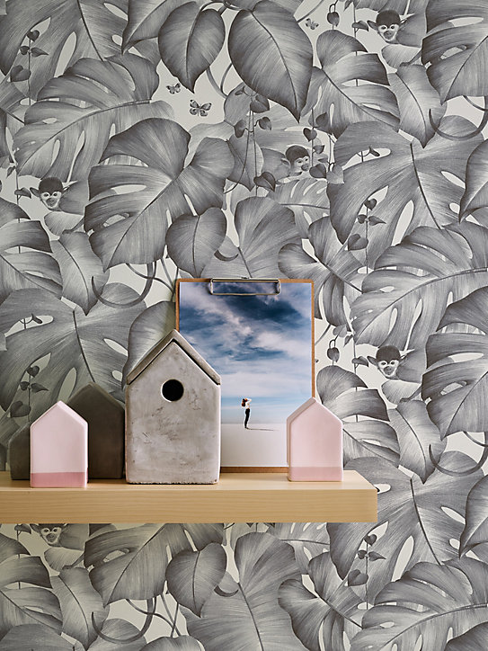 Papier peint vinyle intissé GoodHome noir et blanc