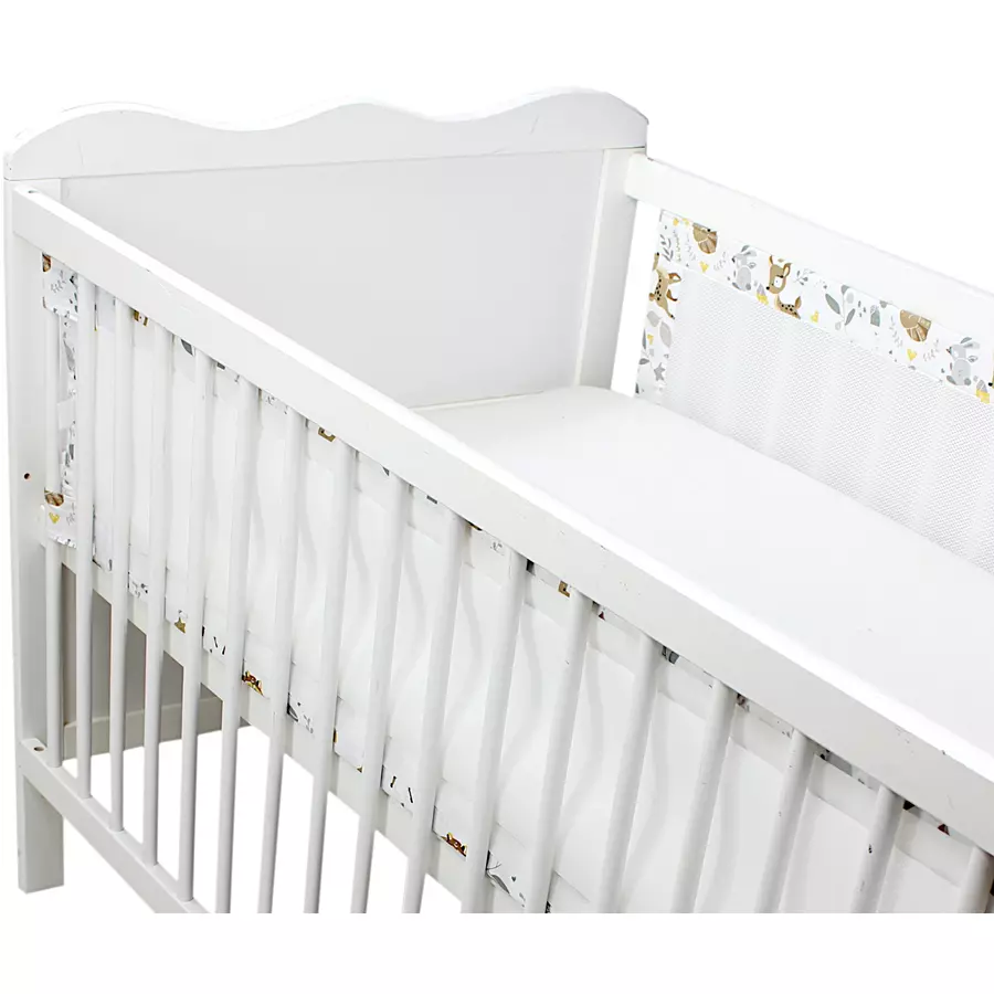 TupTam Nestchen für Babybett Gitterstäbe 3D Mesh 2er Pack beige