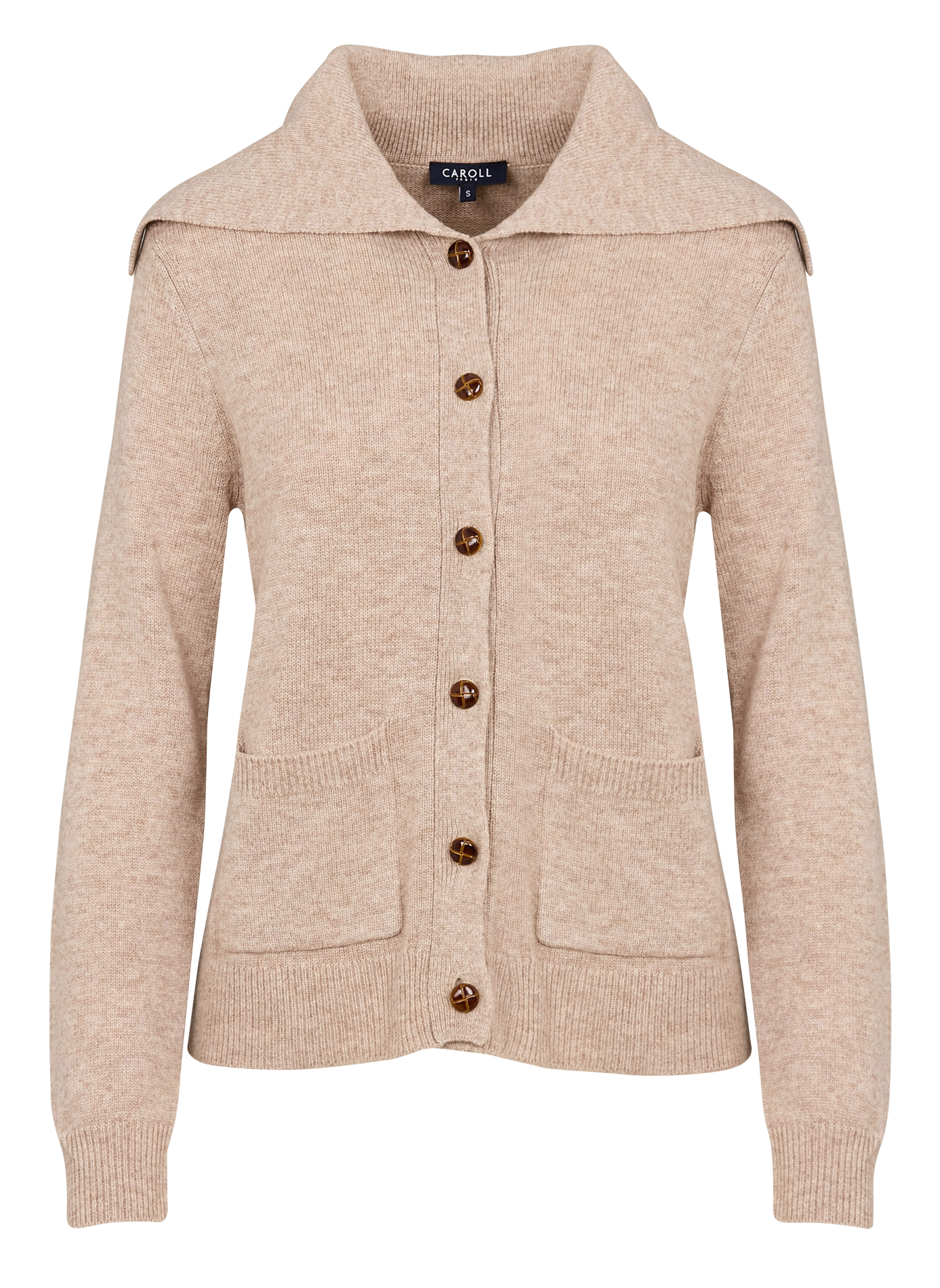 MLOUNA - Gilet droit en laine mélangée | Marron