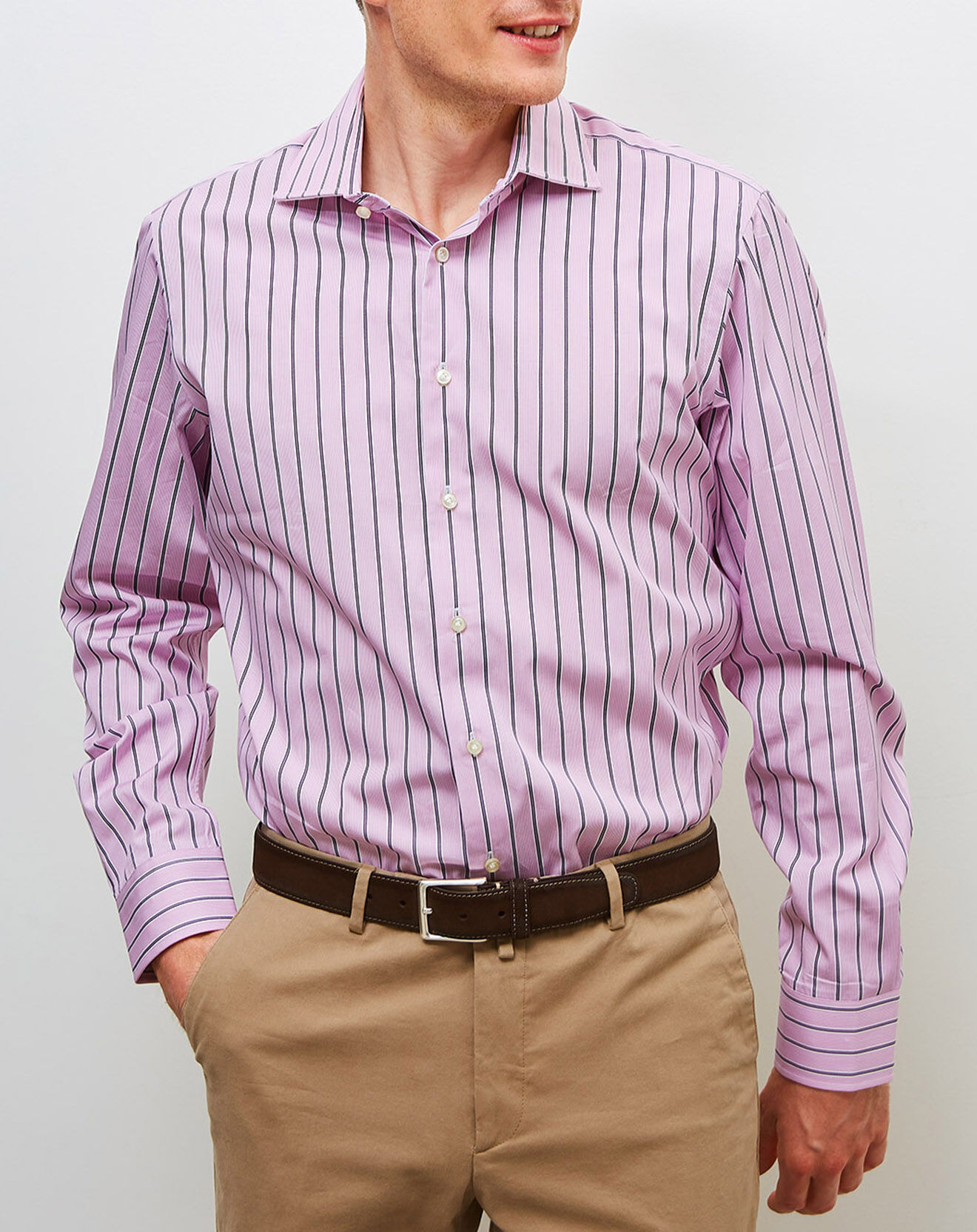 Hackett London Chemise Tailored Fit Mayfair rose/blanc