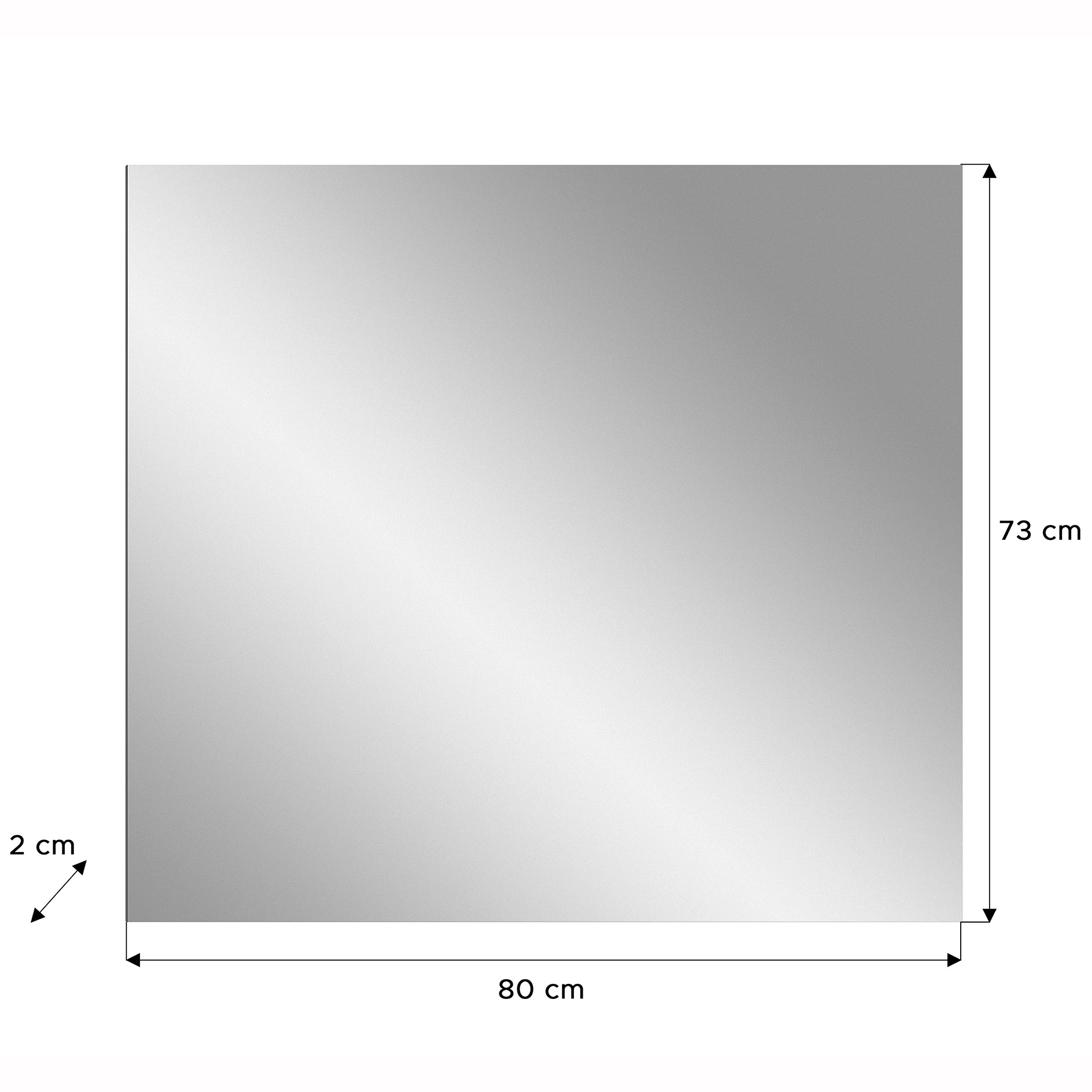 Garderobenspiegel - Basalt grau - 80 cm