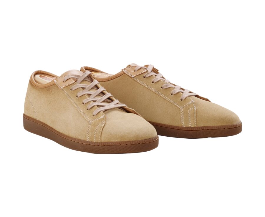 Sneakers homme Velours Beige Foncé - MILANESIA