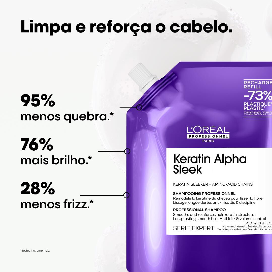 SERIE EXPERT Keratin Alpha Smooth Shampoo - Recarga - 500ml