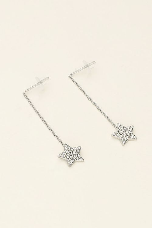 Universe oorhangers met ster en strass