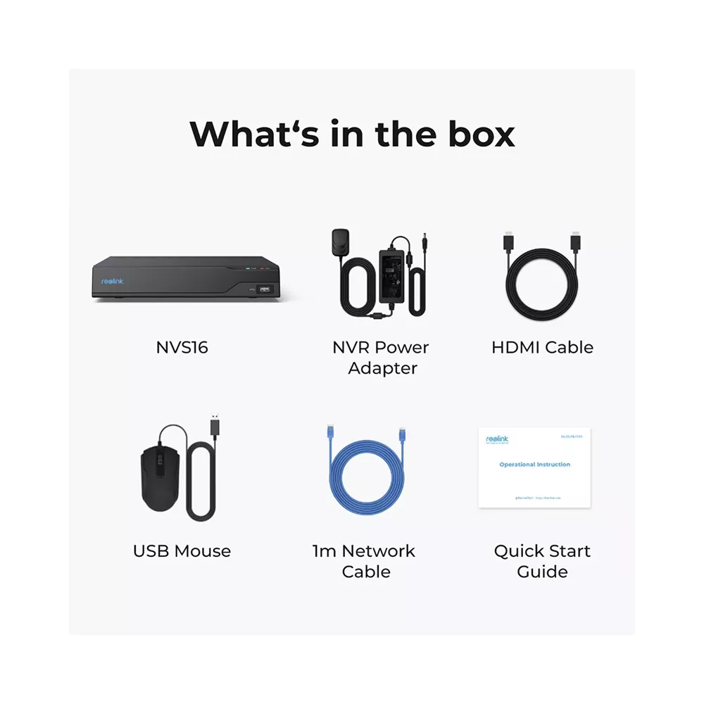 Reolink NVS16 NVR Netzwerk-Videorecorder 16 CH PoE inkl. 4 TB HDD