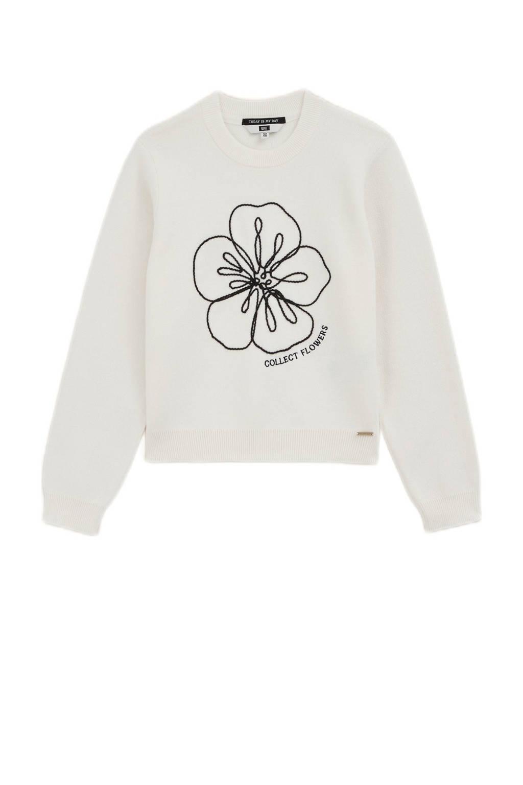 WE Fashion trui wit fijn gebreid