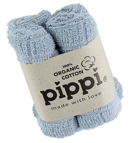 Pippi Baby Waschlappen - 4er-Pack - Hellblau