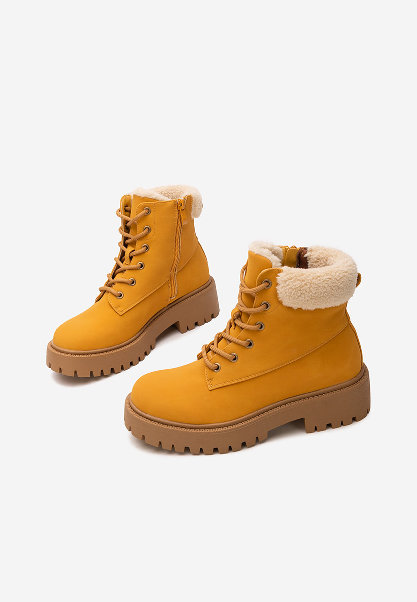 Bottines à lacets femme jaunes Pavira