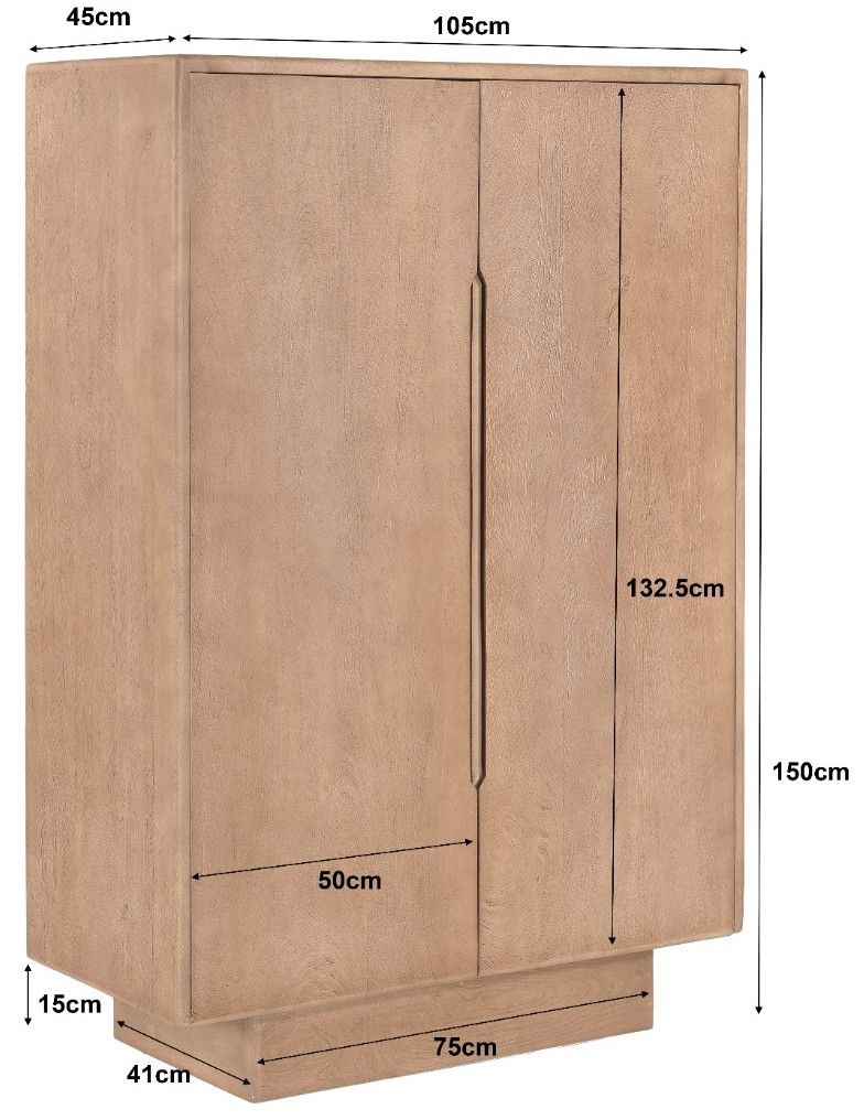 Bergkast Amalfi B105 x D45 x H150 cm