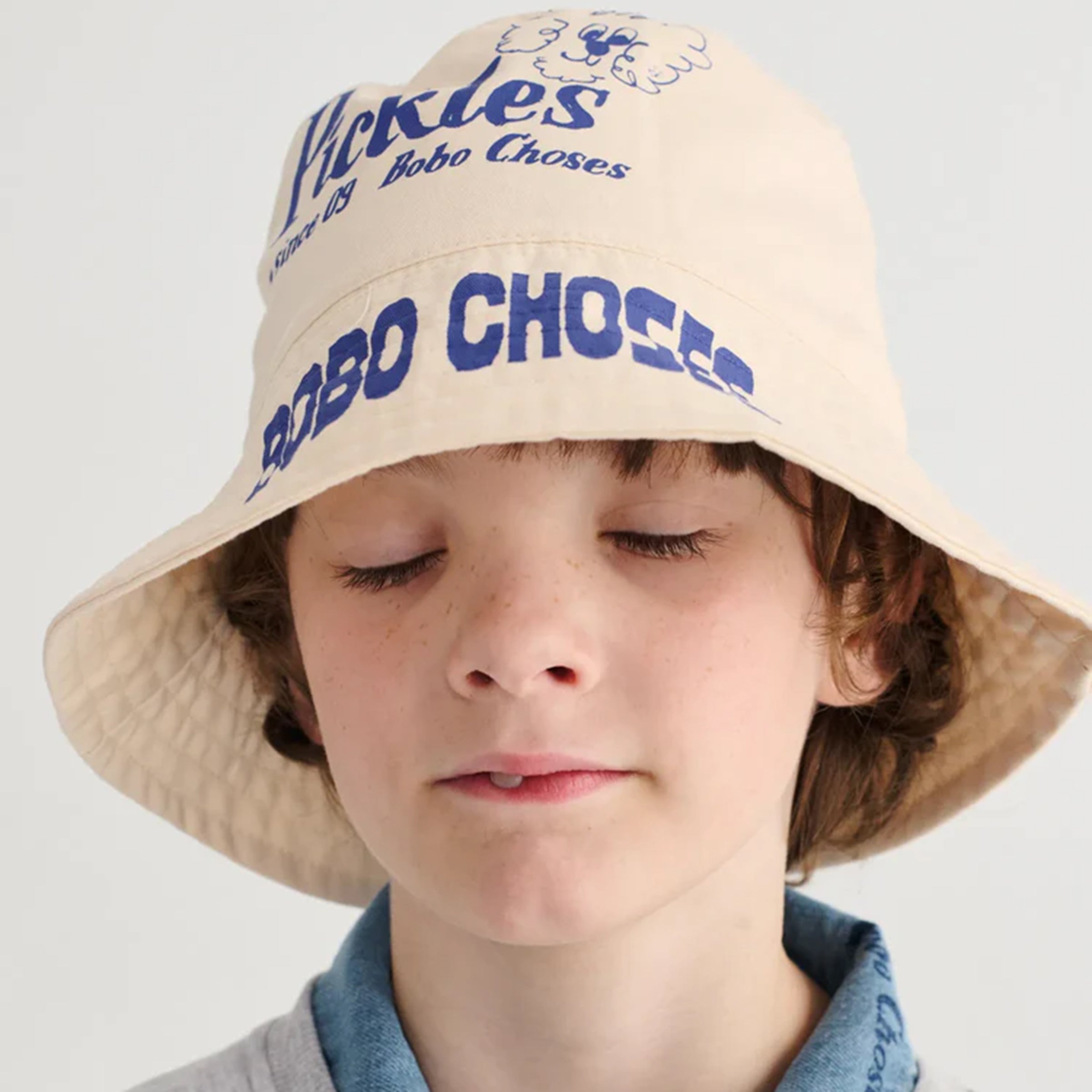 Sonnenhut wendbar Bobo Choses Pickles Offwhite