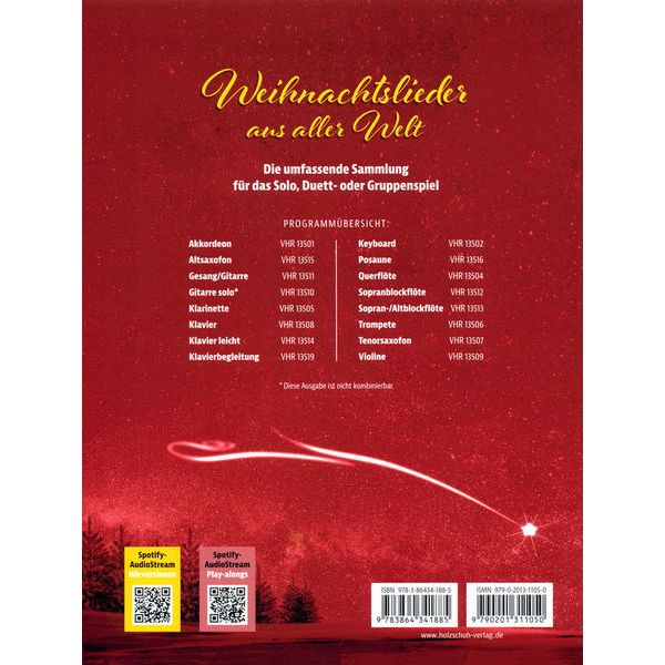 Holzschuh Verlag Weihnachtslieder Querflöte