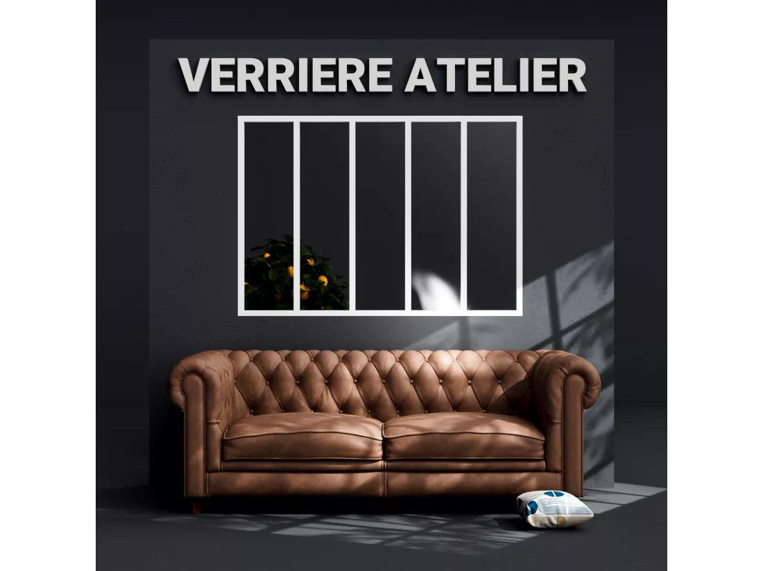Verrière 5 Carreaux - En Kit - Blanc