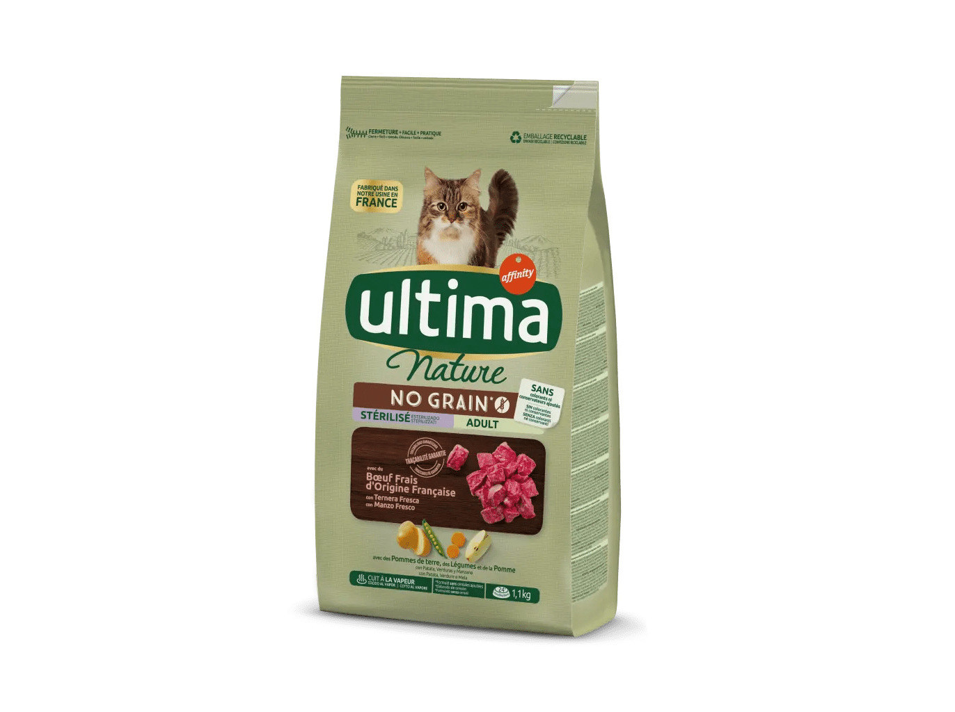 RAÇÃO PARA GATO NATURE NO GRAIN COM VACA 1.10KG