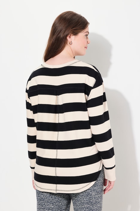 Sweater, Ringel, V-Ausschnitt, Langarm, Biobaumwolle