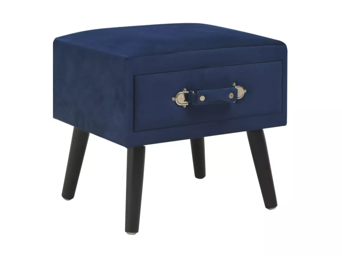 Tables de chevet 2 pcs Bleu 40x35x40 Velours