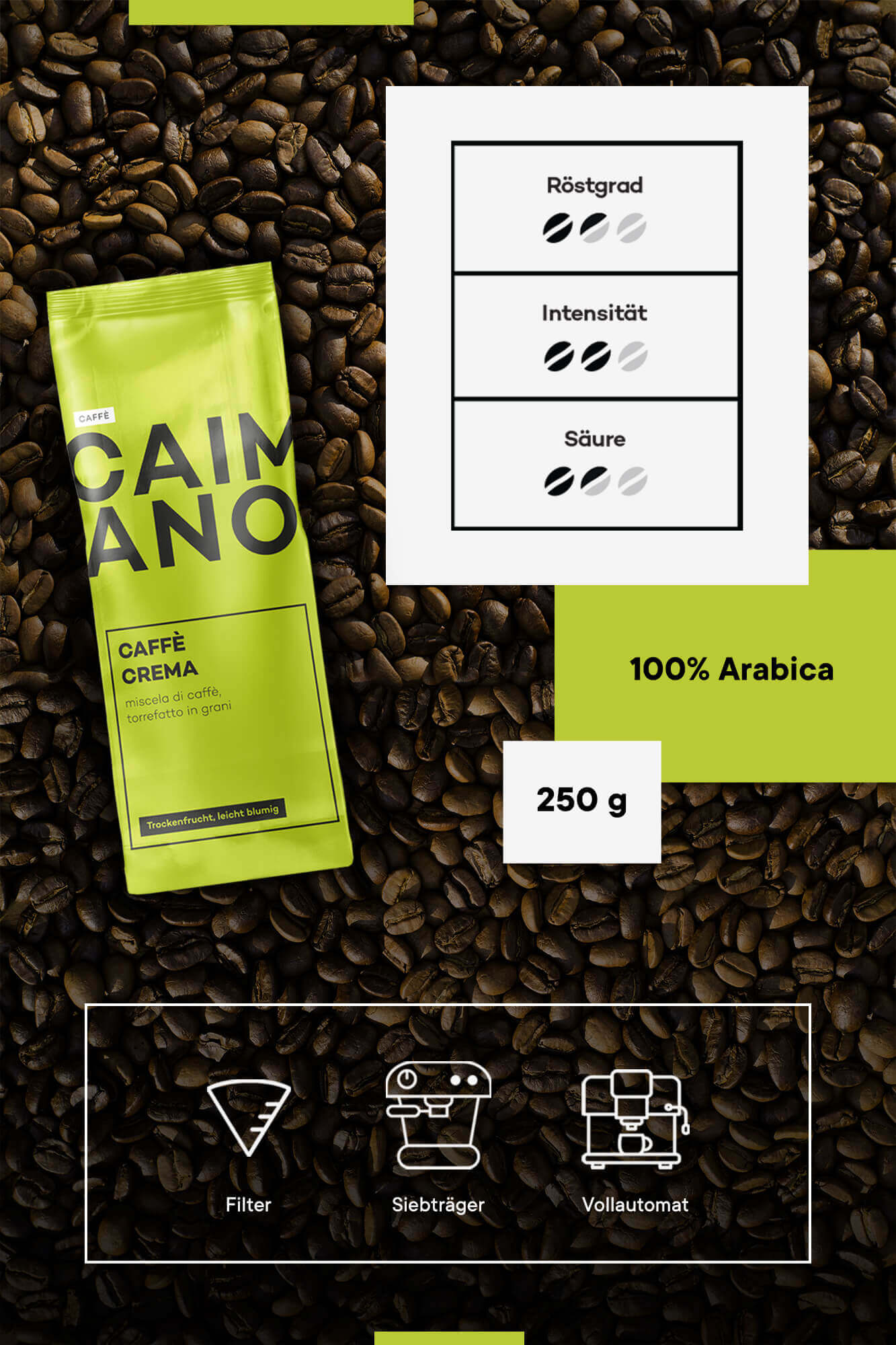 Caffè Caimano Caffè Crema Vorteilspaket 4kg