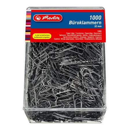 Herlitz Büroklammern verzinkt, 32 mm, 1000 Stück