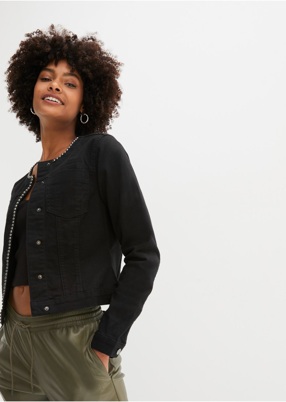 Veste en jean twill avec rivets