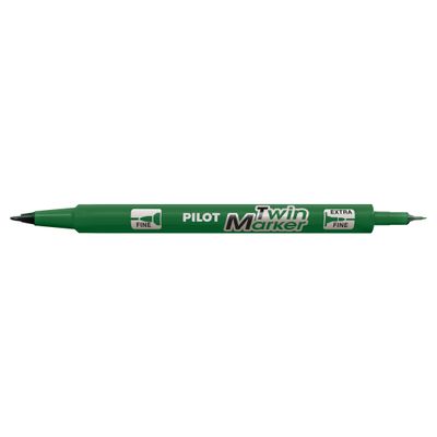 Pilot TWIN MARKER - Marqueur permanent - double pointe fine / extra fine - vert