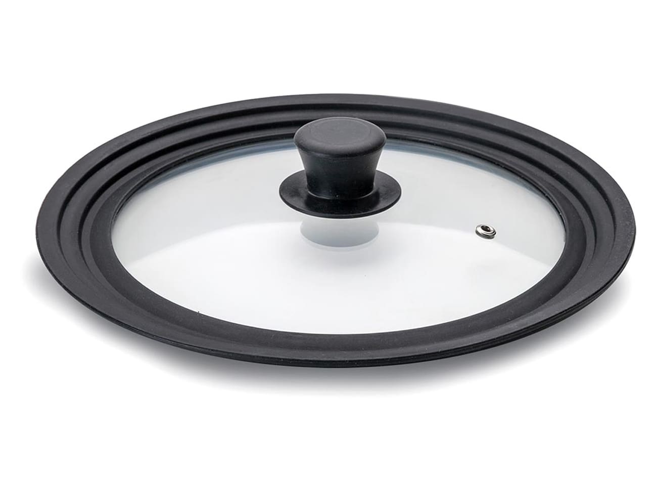 Couvercle en verre - bord silicone - de 16 à 20 cm - Ibili