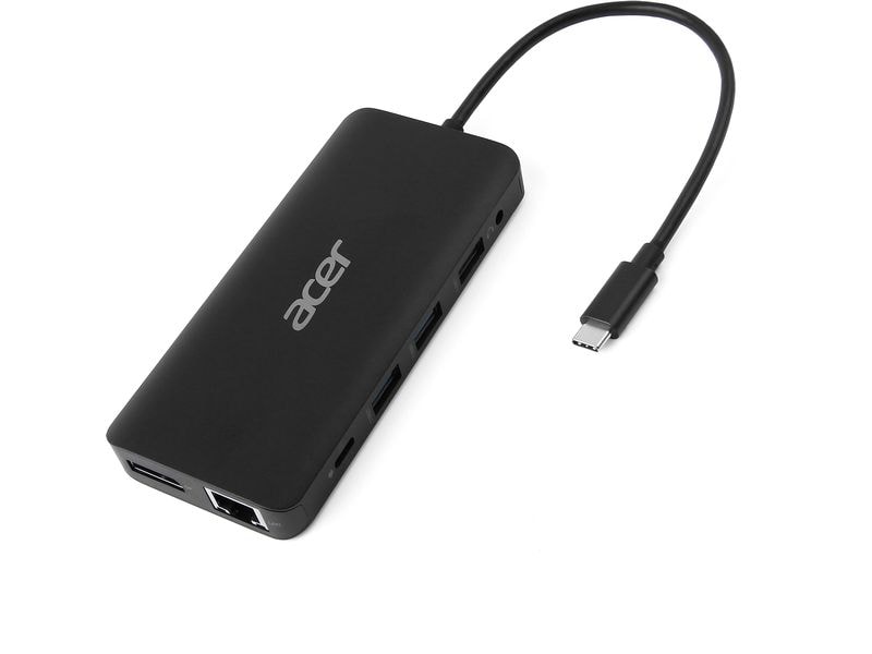 Acer Dockingstation USB-C 12-in-1 Dongle Mini Kompakte USB-C-Dock mit vielen Anschlussmöglichkeiten