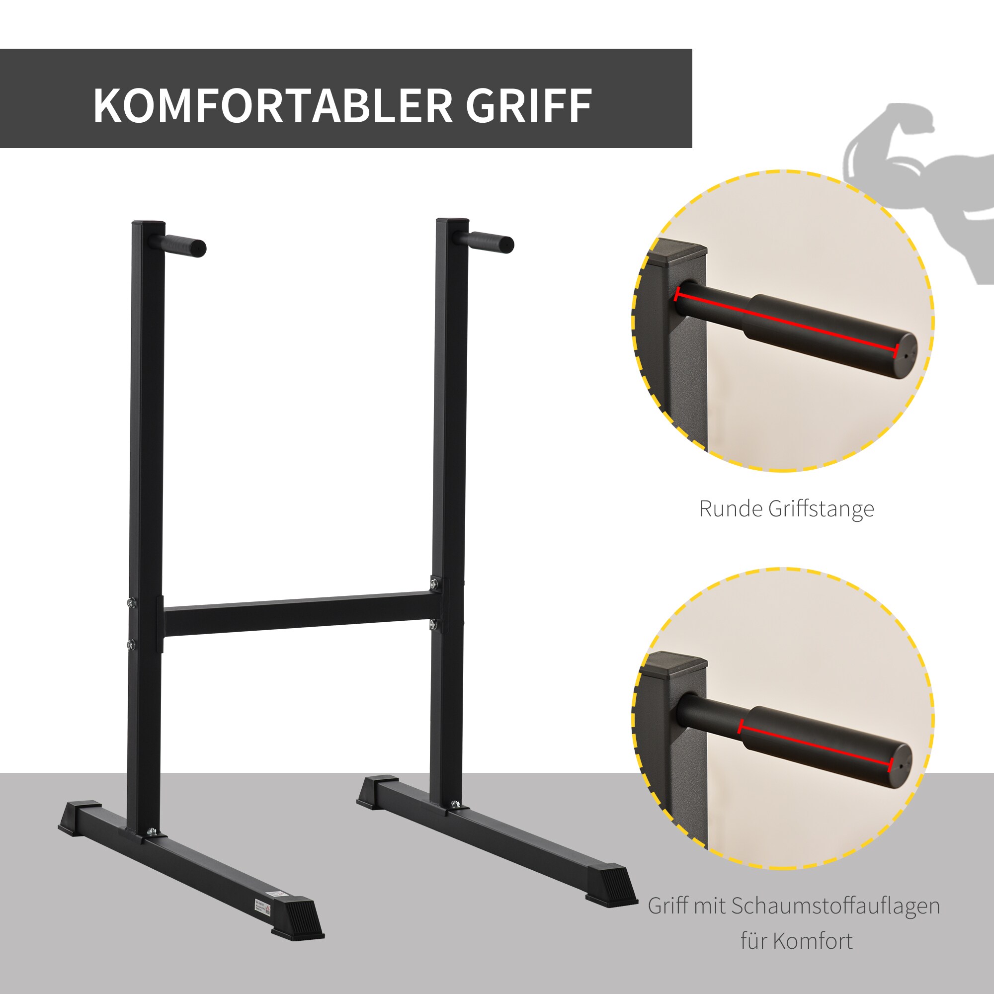 HOMCOM Dip-Station schwarz 104 x 70,5 x 122 (LxBxH)
