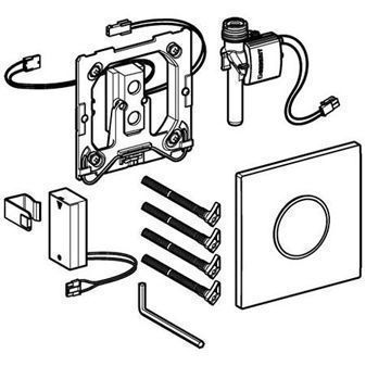 Geberit type 10 urinoir bedieningsplaat met batterijvoeding zwart/glans chroom