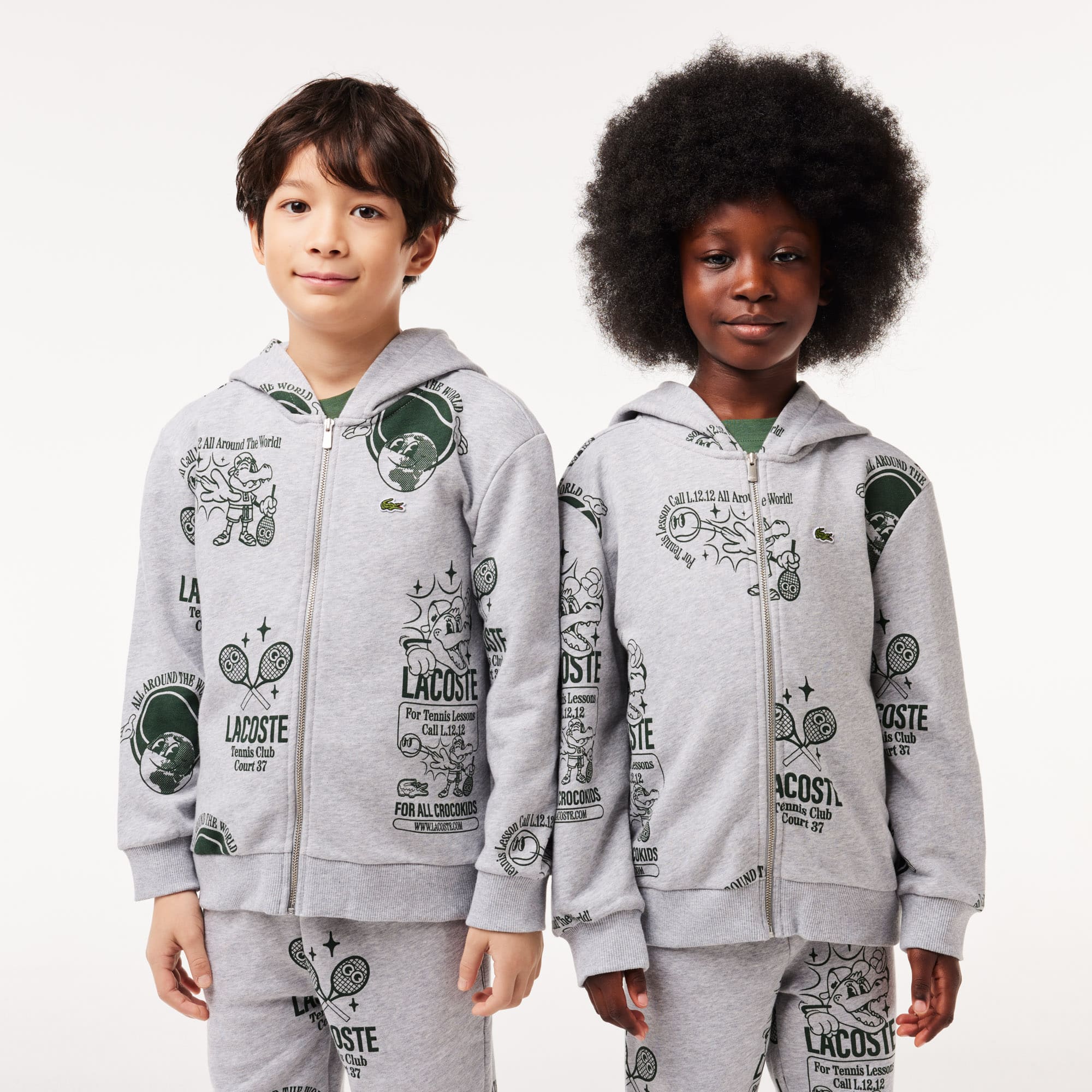 Sweatshirt à capuche Jogger imprimé graphique Pullovers & Sweatshirts - Gris - Lacoste - Enfant